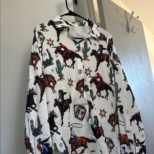 Western Cowboy Print Shirt
